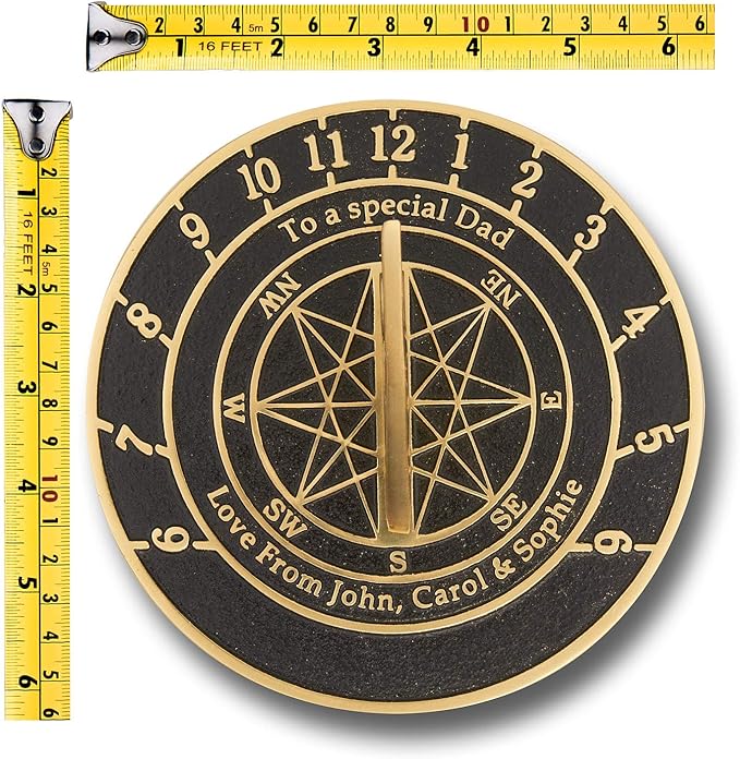 The Metal Foundry Personalized English Brass Sundial Gift. This Unique Gift Idea for Him Or Her is Cast with Your Message and Will Make The Perfect Present for Birthday, Anniversary Or Christmas