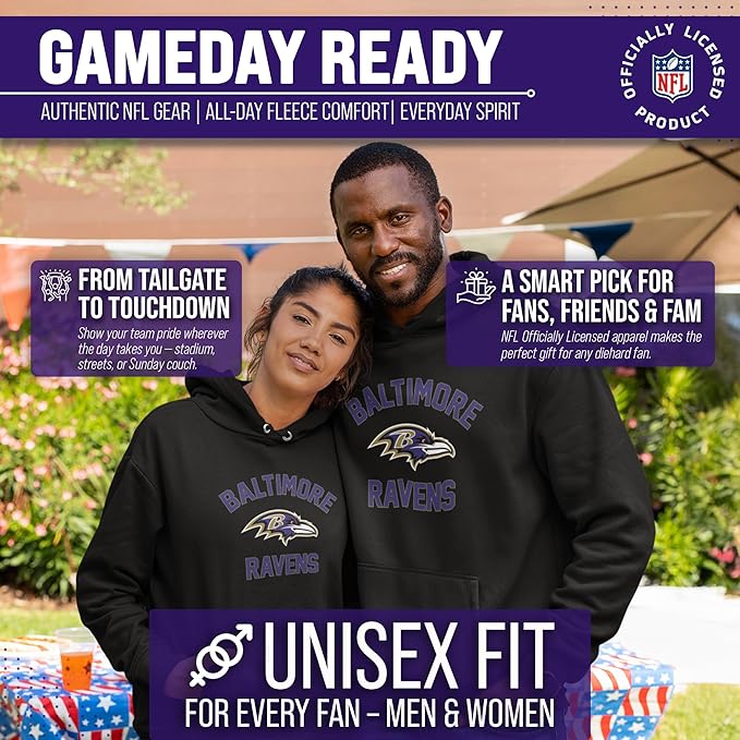 Team Fan Apparel NFL Adult Gameday Hooded Sweatshirt - Poly Fleece Cotton Blend - Stay Warm and Represent Your Team in Style