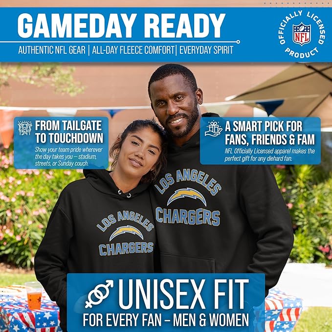 Team Fan Apparel NFL Adult Gameday Hooded Sweatshirt - Poly Fleece Cotton Blend - Stay Warm and Represent Your Team in Style