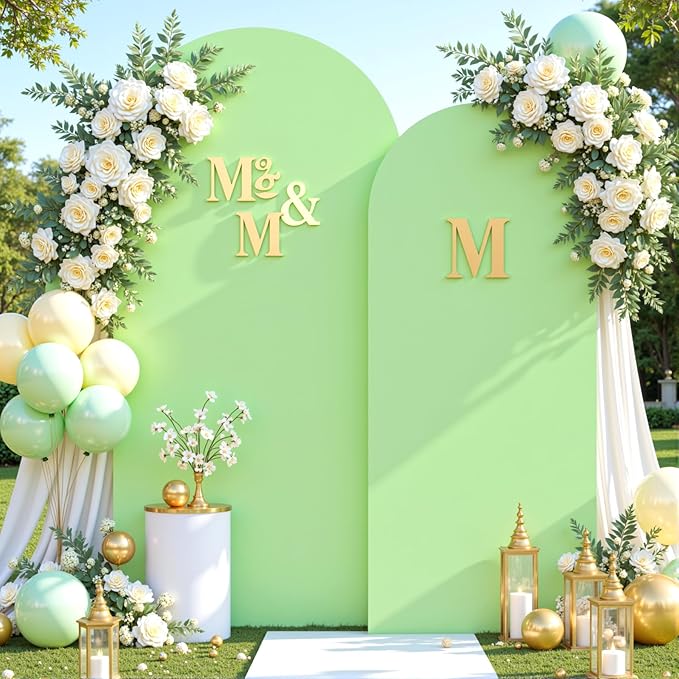 Sage Green Arch Backdrop Cover Set of 2 Spandex 7.2 and 6ft Arch Covers Stretchy Backdrop Birthday Party Arch Stand Covers for Baby Shower Wedding Bridal Shower Banquet Photo Background Decorations