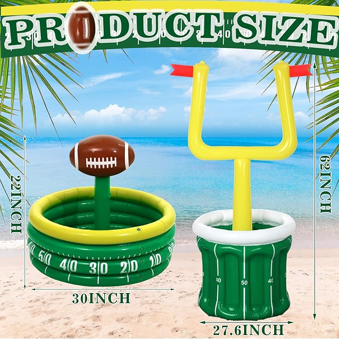 Bencailor 2 Pcs Inflatable Football Cooler for Parties Blow up Drink Rugby Cooler Party Decorations Football Party Supplies Inflatable Ice Bucket for Game Day Picnic Beer