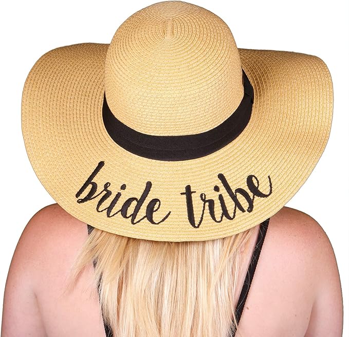 Funky Junque Bridal Hat for Bachelorette Party Wedding Honeymoon and Beach UPF 50
