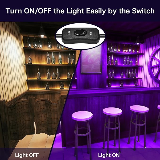 2 Pack 200W LED Black Lights Outdoor, Flood Light with Plug, 395nm to 410nm IP66 Waterproof for Dance Party, Glow in The Dark, Stage Lighting, Body Paint, Fluorescent Poster, Neon Glow