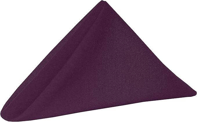 Ultimate Textile Cotton-Feel Aubergine Cloth Napkins - 17" x 17" (Set of 36) Washable Dining Quality Polyester, Wrinkle & Stain Resistant