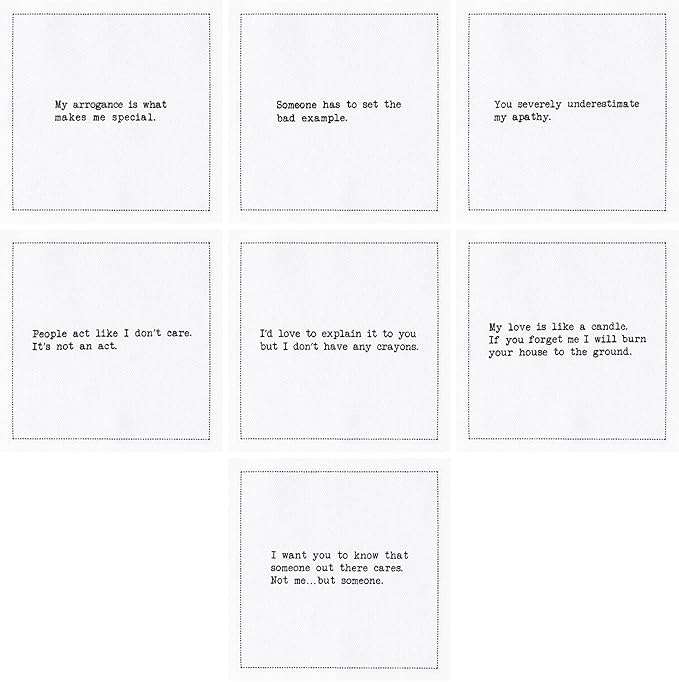 Five Star Funny Subversive Quotes | White Cotton Cocktail Napkins | 50 Luxury Disposable Beverage Napkins with Witty Bar Quotes | Drink Napkins for Parties, Bars, Weddings & Game Nights