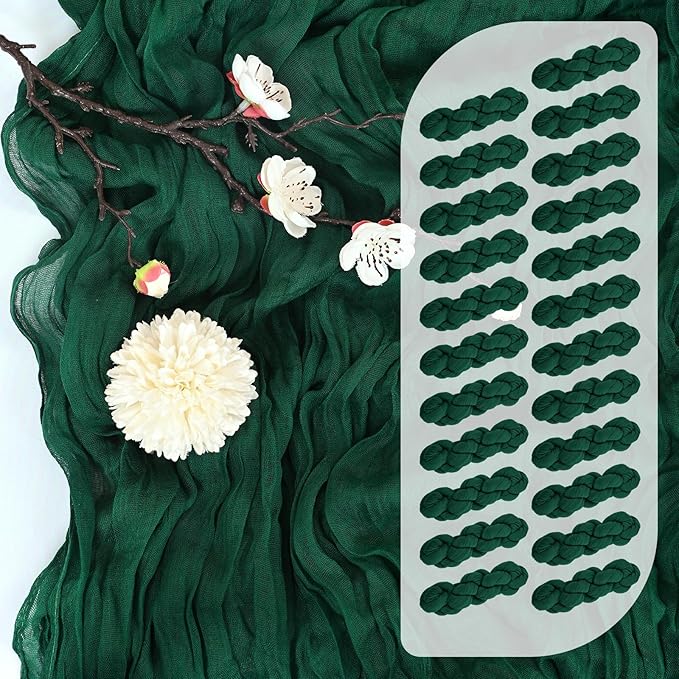 25 Pack Emerald Green Cheesecloth Table Runner 17 x 108 Inch Fall Thanksgiving Boho Rustic Farmhouse Gauze Cheese Cloth Runner for Wedding Party Baby Shower Home Decor Holiday Decorations
