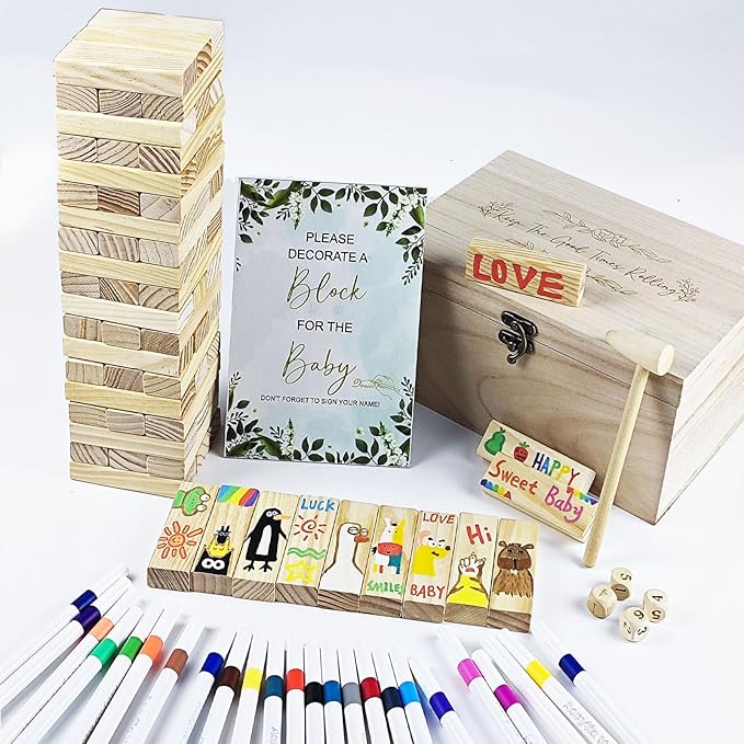 101pcs Fun Baby Shower Games Sign Kit, Lively Baby Shower Game Activities with 2 Ways to Play for Guests, Unique and Creative Activities Suitable for Boys and Girls
