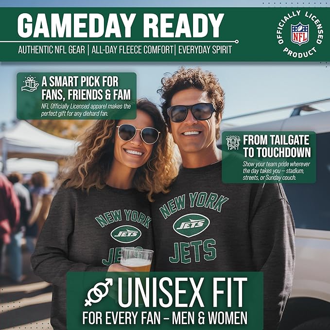 Team Fan Apparel NFL Adult Gameday Football Crewneck Sweatshirt - Cotton Blend - Stay warm, comfortable & stylish on game day