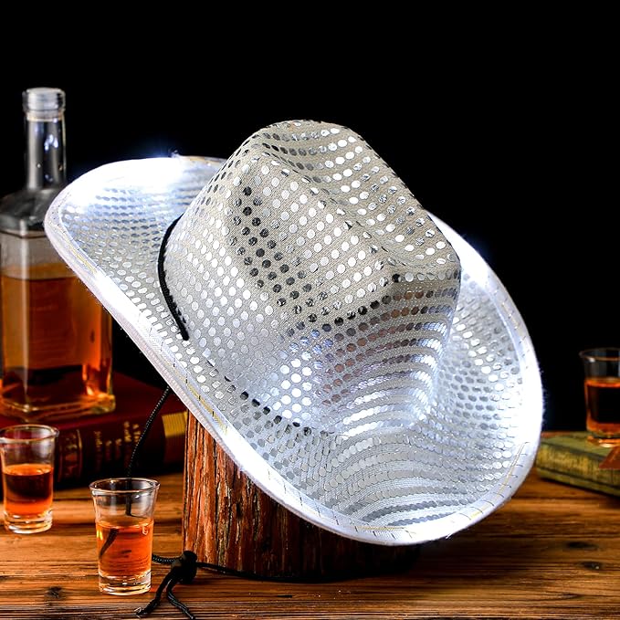 LED Lights Cowboy Cowgirl Hat Flashing LED Lights Cowgirl Hat for Wedding Western Bachelorette Party
