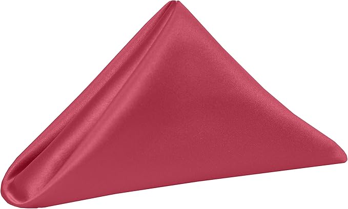 Ultimate Textile Watermelon Bridal Satin Wedding Napkins 17" x 17" (Set of 24) - Cloth Napkins Bulk Set, Wrinkle & Stain Resistant Polyester for Events