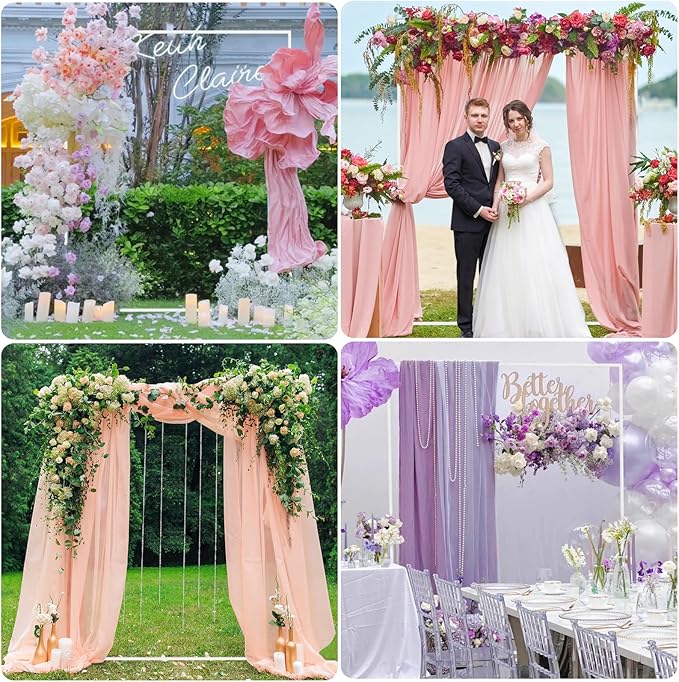 Asee'm 6.6FTx5.2FT White Wedding Arch Backdrop Stand Square Metal Rectangular Arch Frame for Ceremony Party Birthday Bridal Baby Shower Anniversary Arbor Balloon Decoration