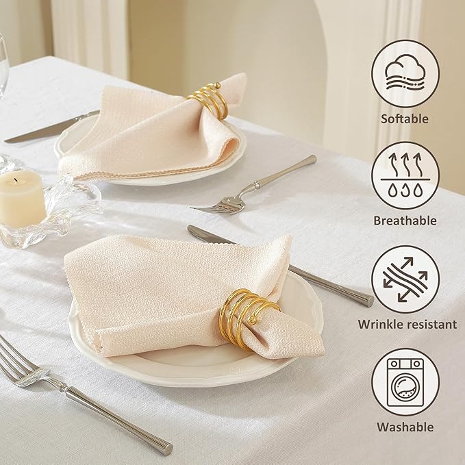 Cloth Napkins Set of 24 Reusable,UWWGKK 17x17 Inch Napkins Cloth Washable for Dinner, Restaurant,Wedding,Hotel