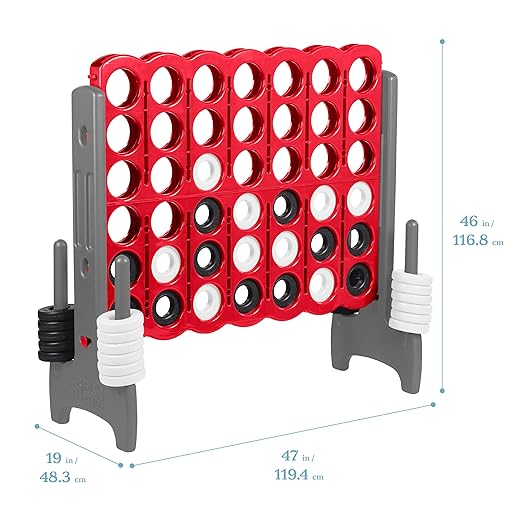 ECR4Kids Jumbo 4-To-Score, Giant Game, Red/Grey