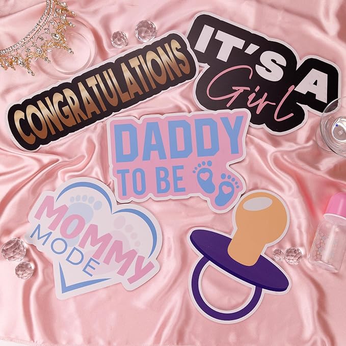 (Baby Shower Pack) Elevate Your Photo Booth Experience with Our Durable & Waterproof Pack of Signs-Perfect for Weddings, Birthdays, and Photo Booth Businesses - PVC Foamboard Photo Props