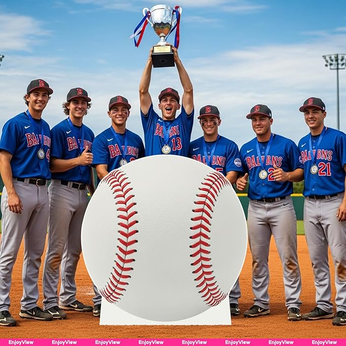 Baseball Cardboard Cutout, 5FT Life Size Cutouts Decor for Sports Themed Party Backdrop, Photo Booth Props, Birthday Table Centerpieces, Baseball Game Stand Up Display