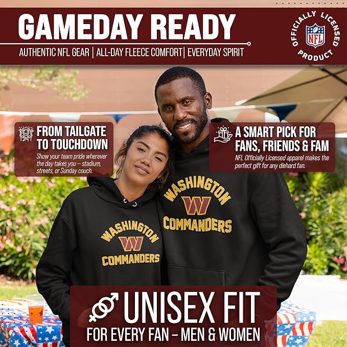 Team Fan Apparel NFL Adult Gameday Hooded Sweatshirt - Poly Fleece Cotton Blend - Stay Warm and Represent Your Team in Style