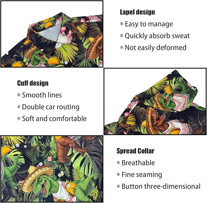 Men's Hawaiian Shirt and Shorts Set 2 Piece Beach Outfits with Bucket Hats for Beach Days and Summer Vibes