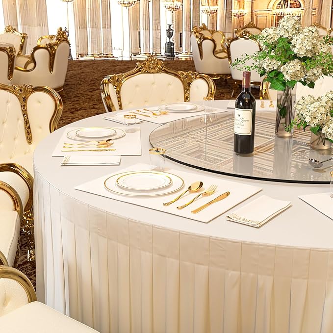 175 Pcs Gold Disposable Plates for 25 Guests, Disposable Plastic Plates, Dinnerware Set Include 25 Dinner Plates, 25 Salad Plates,25 Cups, 25 Paper Napkins for Party, Wedding, New Year