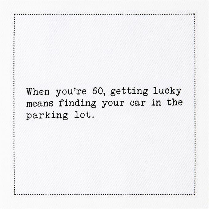 Five Star Funny 60th Birthday Quotes | White Cotton Cocktail Napkins | 50 Luxury Disposable Beverage Napkins with Witty Bar Quotes | Drink Napkins for Parties, Bars, Weddings & Game Nights