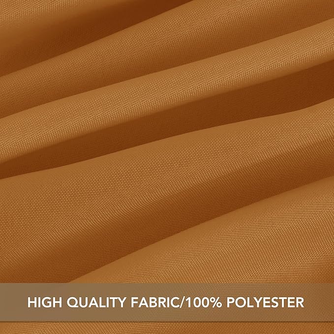 sancua Thanksgiving Round Tablecloth 90 Inch Diameter, 8 Pack Bronze, Circle Polyester Fabric Light Brown Fall Table Cloth Cover for Harvest Wedding Party Reception Banquet (Fit 30-72 Inch Tables)