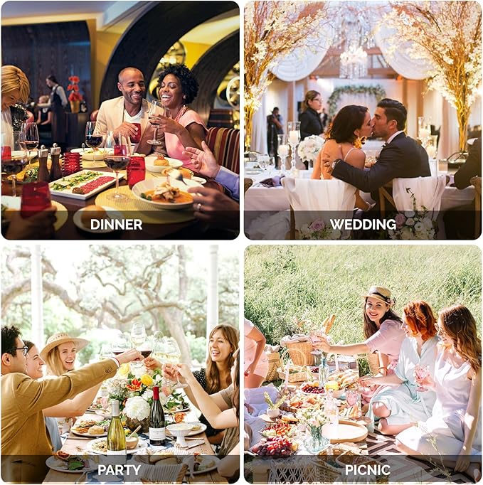 ROVSUN 800 Piece Black Disposable Dinnerware Set for 100 Guests, Clear Plastic Plates for Party, 100 Pre-Rolled Napkins,Silverware,Dinner & Dessert Plates,Cups,Straws for Wedding Birthday Event