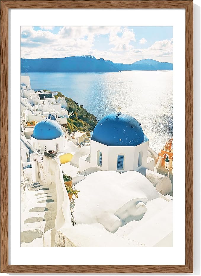 Axeman 17x24 Picture frame with mat for 14x20, Tempered Glass and Hanging Hardware Included Natural Oak Home Decor Art Hanging Poster Frame, Walnut