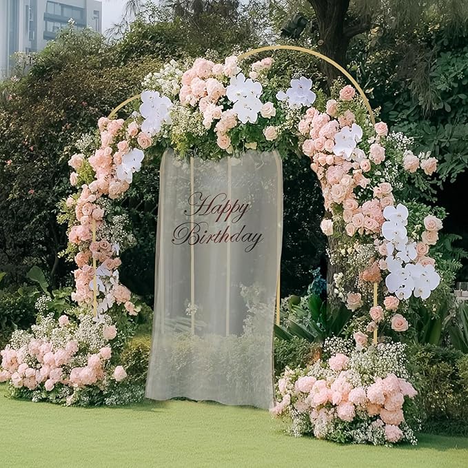 Babenest Gold Arch Backdrop Stand Set of 3, 6FT/6.6FT/7.2FT Metal Arch Weeding Stand, Balloon Arch Frame for Ceremony Birthday Party Bridal Baby Shower Banquet Decoration
