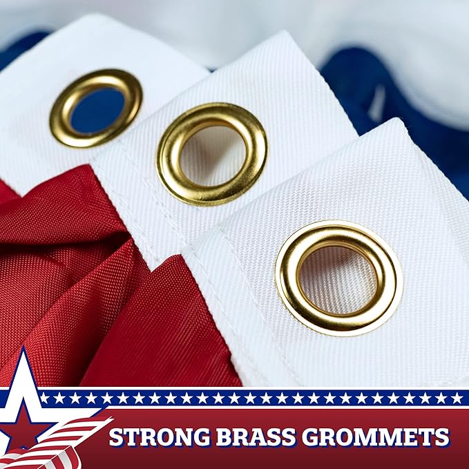 G128 – 10 Pack: USA Pleated Fan Flag 1.5x3 Feet American USA Bunting Decoration Flags EMBROIDERED Patriotic Stars & Sewn Stripes Canvas Header and Brass Grommets