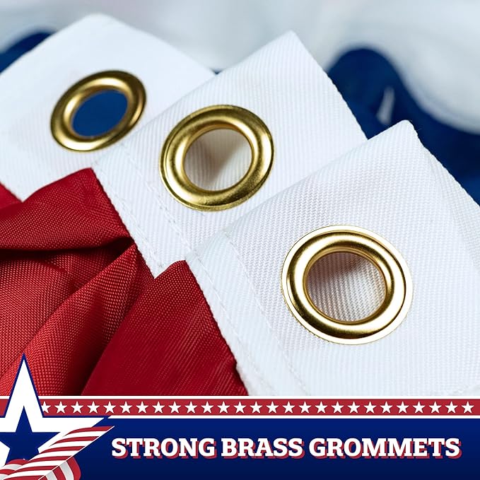 G128 – 10 Pack: USA Pleated Fan Flag, 1.5x3 Feet American USA Bunting Decoration Flags PRINTED 150D Patriotic Stars and Stripes with Canvas Header and Brass Grommets