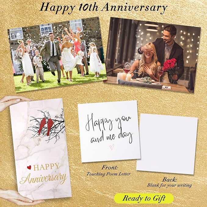 10th Wedding Anniversary Lantern,10th Anniversary Wedding Gifts for Couple Parents Husband Wife，10 Year Tin for Her Him,Unique 10th Anniversary Wedding Gift Ideas