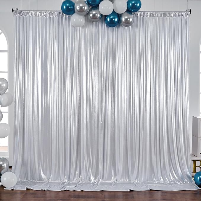 Besutolife 20×10 FT Silver Sequin Backdrop Curtains, Wrinkle-Free Heavy Party Backdrop Drapes No-shed Glitter Background for Wedding Birthday Graduation Bridal Baby Shower Christmas Photography Stage