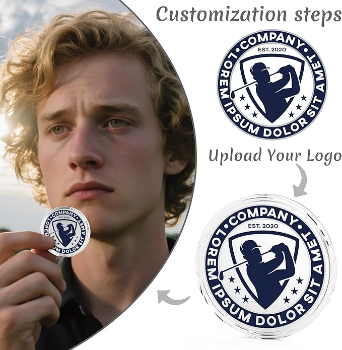 10 Custom Challenge Coins, Personalized Commemorative Coins with Logo Photo Text, Custom Memorial Gifts for Company Military Family Colleague Anniversary Wedding Couple Pocket Hug Tokens (Silver)