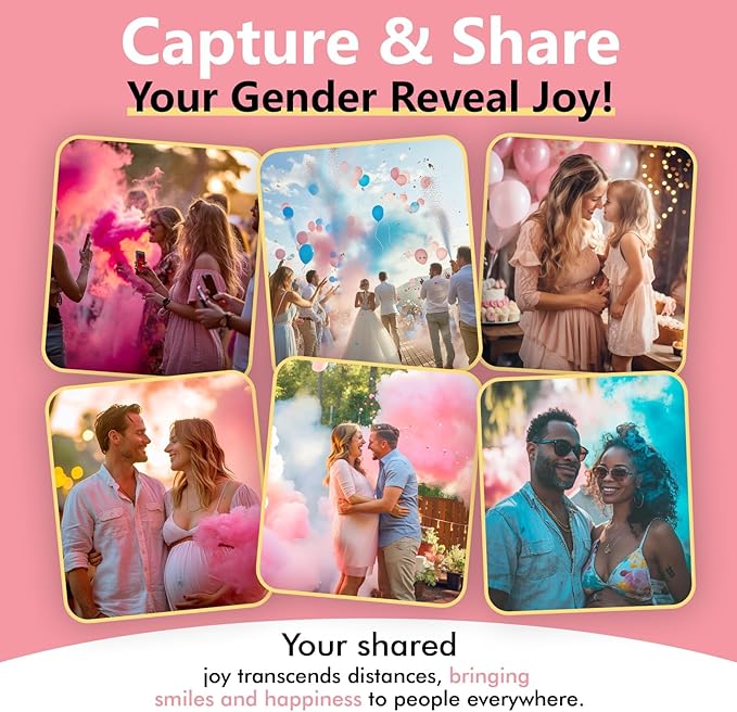 Gender Reveal Decorations Kit, Baby Gender Reveal Balloon Set with Confetti Cannons & Tableware for Boy or Girl Baby Shower (Pink)
