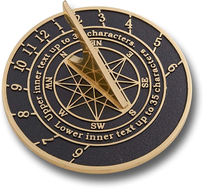 The Metal Foundry Personalized English Brass Sundial Gift. This Unique Gift Idea for Him Or Her is Cast with Your Message and Will Make The Perfect Present for Birthday, Anniversary Or Christmas