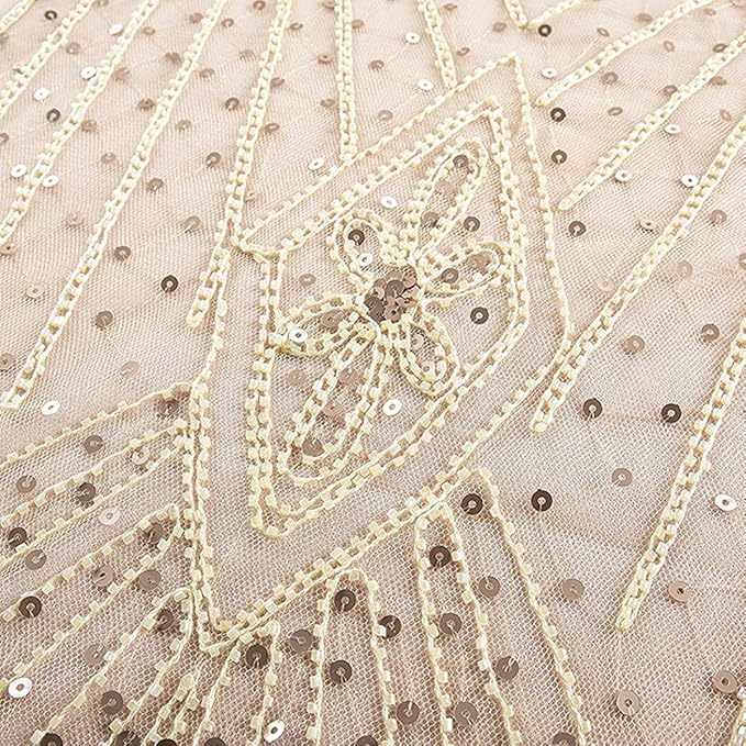 Women Vintage 1920s Gatsby Flapper Evening Party Dress V Neck Art Deco Sequins Mermaid Hem Cocktail Formal Long Maxi Gown