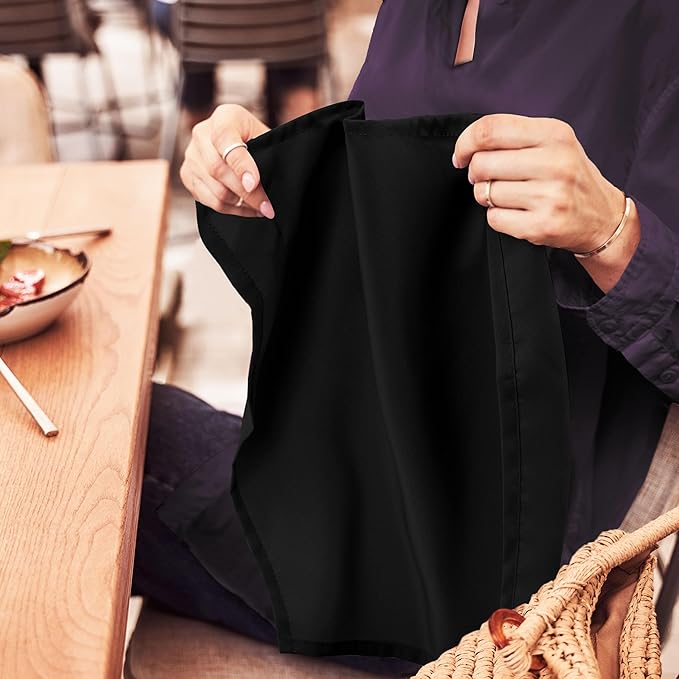 Utopia Home [288 Pack, Black] Cloth Napkins 17x17 Inches, 100% Polyester Hemmed Edges, Washable and Reusable Ideal for Parties, Weddings and Dinners