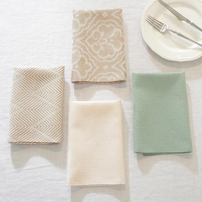 Cloth Napkins Set of 24 Reusable Bohemian,UWWGKK 17x17 Inch Napkins Cloth Washable for Dinner, Restaurant,Wedding,Hotel