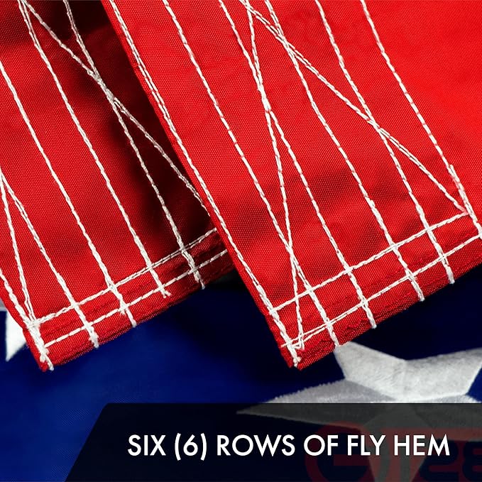 G128 American USA Flag | 8x12 Ft | ToughWeave Series Embroidered 300D Polyester | Country Flag, Embroidered Stars, Sewn Stripes, Indoor/Outdoor, Brass Grommets