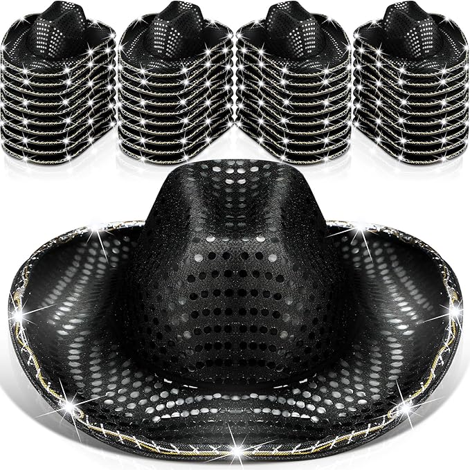 LED Lights Cowboy Cowgirl Hat Flashing LED Lights Cowgirl Hat for Wedding Western Bachelorette Party