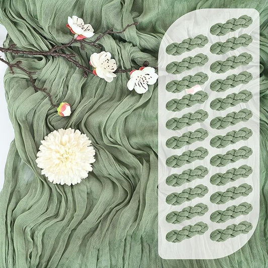 25 Pack Sage Green Cheesecloth Table Runner 17 x 108 Inch Fall Thanksgiving Boho Rustic Farmhouse Gauze Cheese Cloth Runner for Wedding Party Baby Shower Home Decor Holiday Decorations