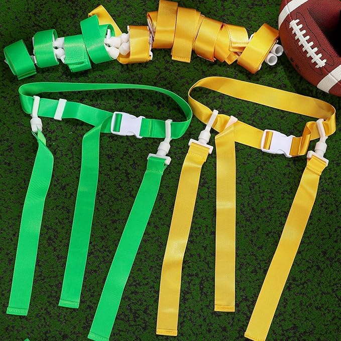 Peryiter 2/12/24/36 Player Flag Football Belt, Adjustable Football Belts and Flags for Kids Youth Adult Sport Team Training