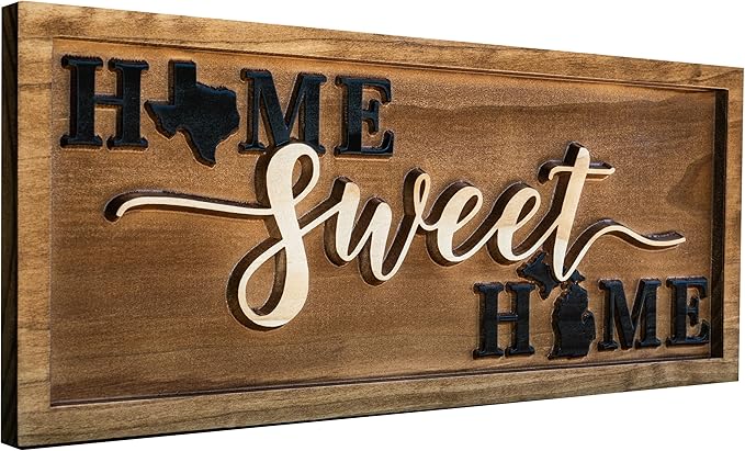 Personalized Sweet Home Sign with States, Housewarming Gift, Farmhouse Decor, States Decor, Custom Wedding Gift Anniversary, First New Home Gift