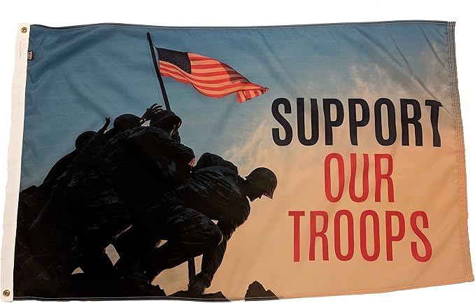 FlagSource Support Our Troops Nylon Decorative Flag, Made in The USA, 3x5'