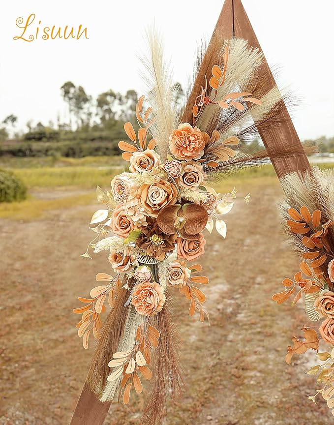 Wedding Arch Flowers, Artificial Flowers for Decoration, Large Flower Swag for Boho Styles Wedding Ceremony Floral Decor - Pack of 2