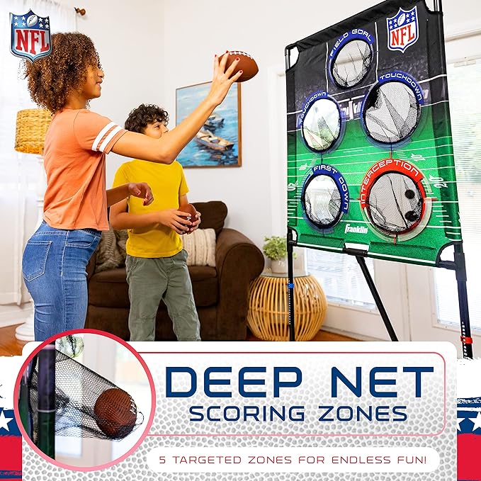 Franklin Sports Target Toss Games - Kids Football + Baseball Target Toss Games for Indoors + Outdoors - Fun Football + Baseball Throwing Games for Kids - Includes Targets + Mini Toy Balls