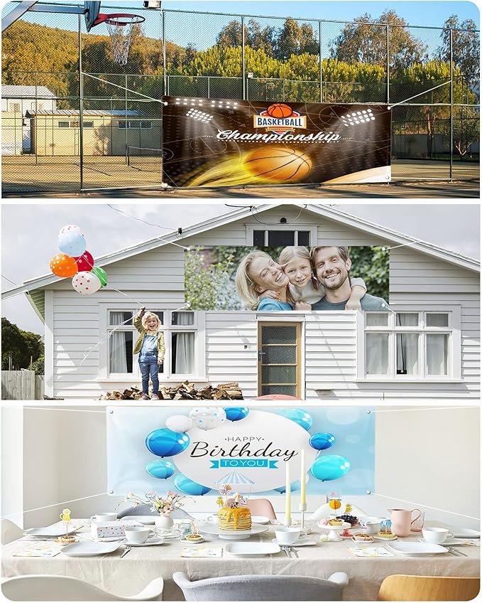 Custom Vinyl Banners and Signs Customize Outdoor, Personalized Banner with Logo Text for Party Birthday, Customized Banner Decoration for Business Graduation Wedding Event 3'x10'