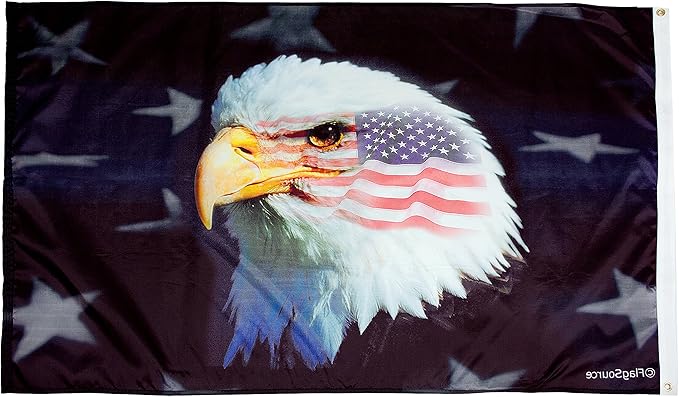 FlagSource Patriotic Eagle Nylon Decorative Flag, Made in The USA, 3x5'