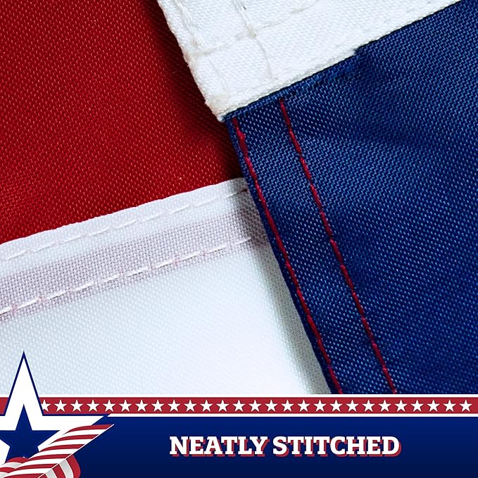 G128 Betsy Ross American Patriotic Bunting & Flag Pulldown, 13 Embroidered Stars in Circle Pattern with 7 Fully Sewn Stripes, Decorative Bunting, 20" x8', 20 Inch Width and 8 Foot Long (1 Piece)