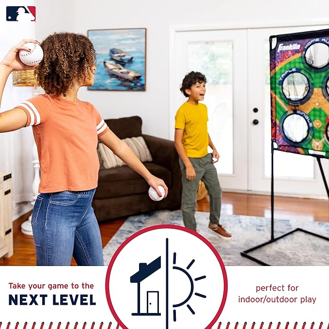 Franklin Sports Target Toss Games - Kids Football + Baseball Target Toss Games for Indoors + Outdoors - Fun Football + Baseball Throwing Games for Kids - Includes Targets + Mini Toy Balls