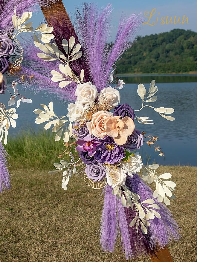 Wedding Arch Flowers, Artificial Flowers for Decoration, Large Flower Swag for Boho Styles Wedding Ceremony Floral Decor - Pack of 2